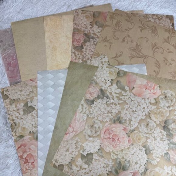 Vintage K & Company 13.75" x 12.5" English Floral Scrapbook Kit Papers & Vellums - Picture 9 of 16